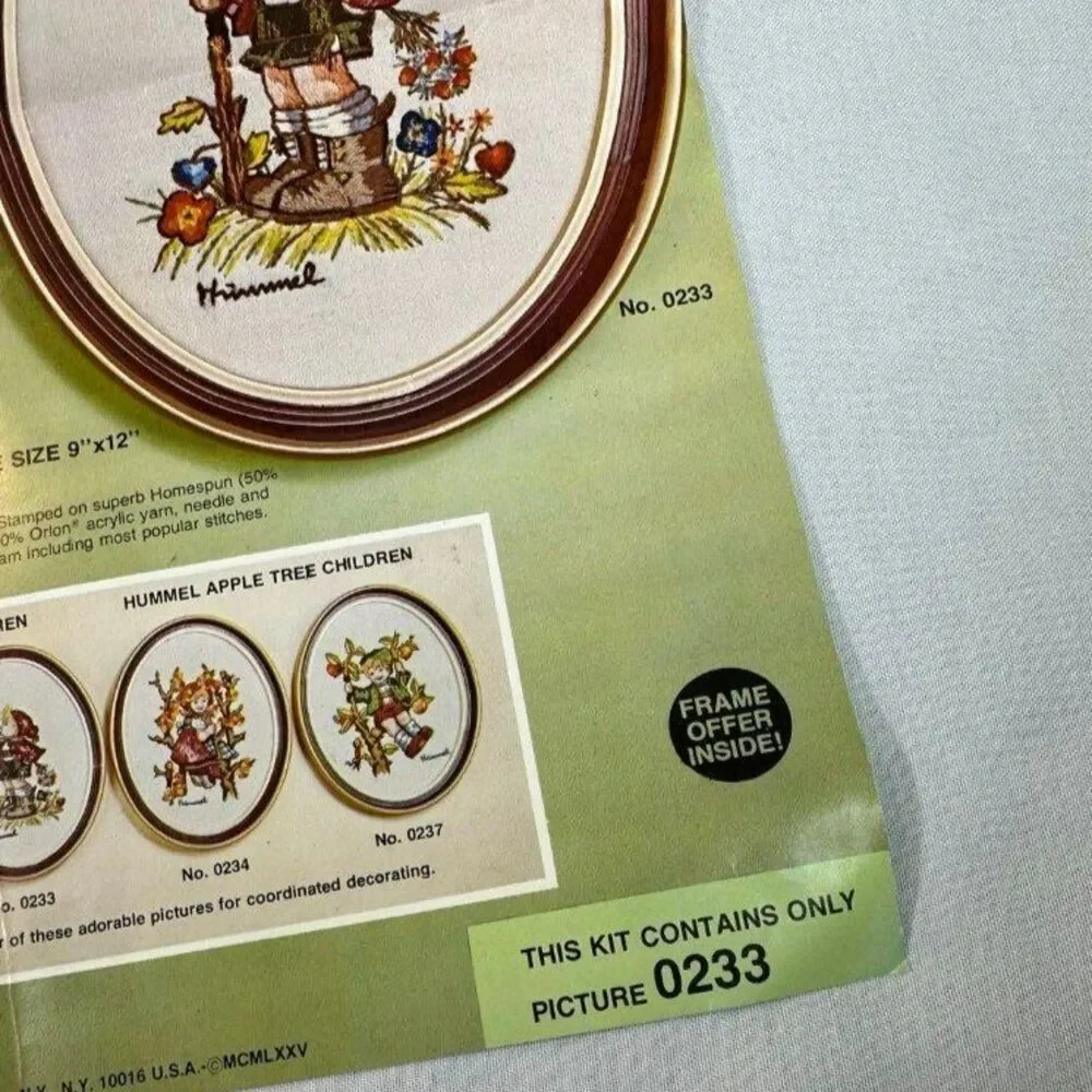 Hummel Stitchery Bundle Peasant Boy CANVAS #0233 & Carefree Days Leaflet *READ*